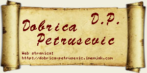 Dobrica Petrušević vizit kartica
